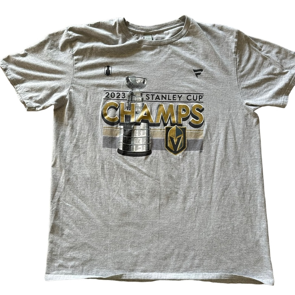 NHL Las Vegas Golden Knights “2023 Stanley Cups Champs Grey XL T-shirt